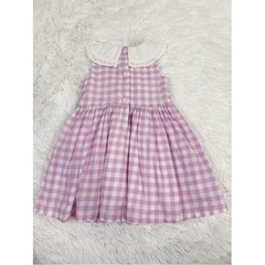 Janie and Jack sleeveless Gingham smocked Dress with White Peter Pan Collar