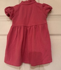 Polo Ralph Lauren Girls Pink Cotton Ruffle Collar Puff Sleeve Dress 12M