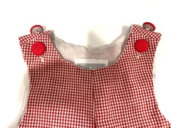 Lil Cactus Red Gingham Puppy Shortall Romper Size 3-6 Months