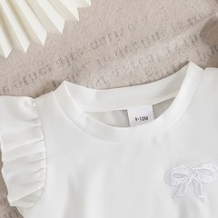 2PCS Toddler Baby Girl Top Basic Plain Ruffle T-Shirt Blouse Casual Clothes