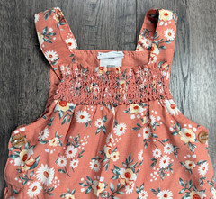 Baby Girl Clothes Nicole Miller 18 Month Orange Floral Ruffle Shortalls