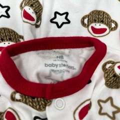 Baby Starters Newborn One Piece Full Snap Suit Monkey Unisex NWOT Up To 8lb