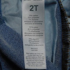 OshKosh B’gosh Toddler Girls 2T Denim Overalls Blue Polka Dot Stretch Jeans Pant
