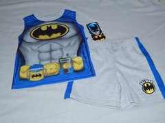 Batman Boys Size 24 Months 2pc Outfit NEW Tank Top T-Shirt Shorts Justice League