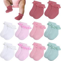 Twistover 10 Pairs Preemie Socks Ruffle Lace Ruffle Cotton Socks for Preemie Gir