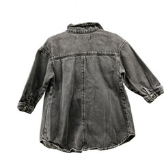 Zara Girls 18-24M Denim Shirt Jacket Gray Longline Dress Relaxed Oversized