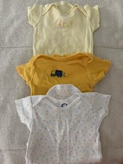 Gerber Onesies 3-Pack 3-9 Months 100% Cotton Short Sleeve Snap Crew Neck