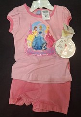Disney Princesses Light Up 2 Pc Short Set 12 mos