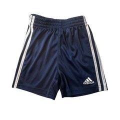 Adidas Shorts Unisex 24M Navy Blue AG0475 Regular Fit 3-Stripe Athletic Active