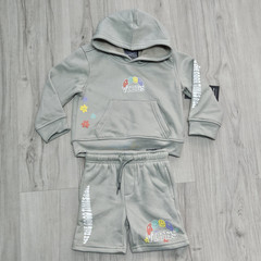 Brooklyn Cloth Pullover Hoodie Drawstring Knit Shorts Toddler 4T Sage Green Soft