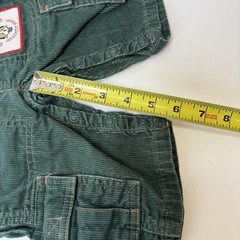 VTG 2004 Gymboree 3-6M Corduroy Green Overalls St Bernard Ski Safety School