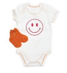 Baby Happy Embroidered Gift Set Includes: One Piece and Socks