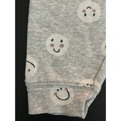 Huggies Baby 6M Organic Cotton Smiley Face Joggers Gray Pants (1305)