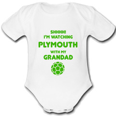 PLYMOUTH @ARGYLE GRANDAD Babygrow Baby Vest Grow FOOTBALL GIFT FROM FOR A