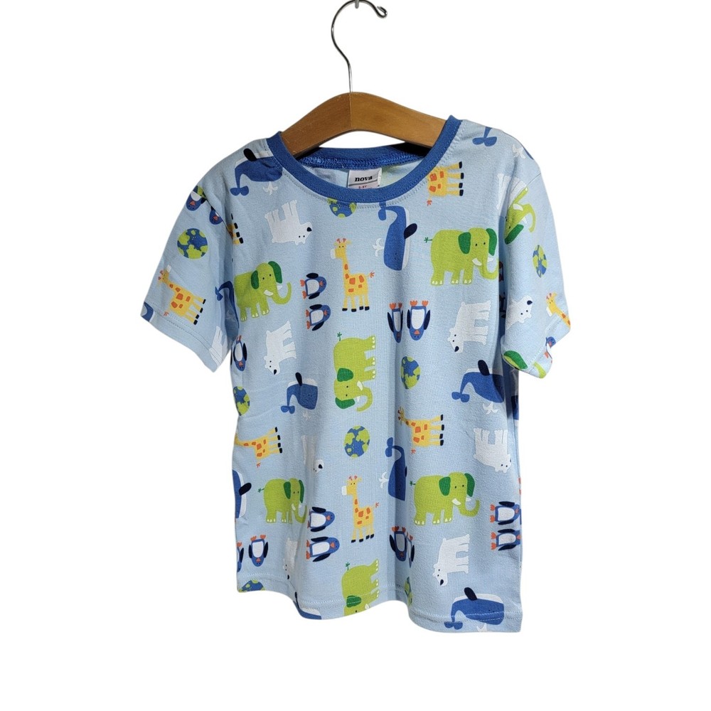 Soft Cotton Children’s Tshirt. Animals Print, 5-6Yr.