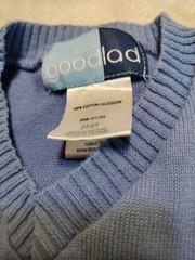 Goodlad Toddler Boy Blue Argle Sweater Vest V-neck Knit Size 2T