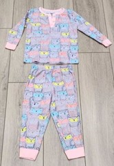 Owl Pajamas PJ Set Girls Toddler Size 2T Pink & Gray Komar Kids Sleepwear