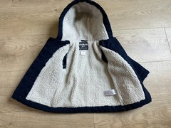 Oshkosh Bgosh Sherpa Lined Coat Baby 6-9 Mo Blue Toggle Button Hood Thick Winter