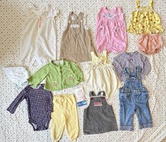 12-18 mo Baby girl Vintage/new Mixed clothes lot Bundle Colorful Whimsy 14 Piece