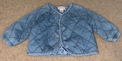 Quilted chambray jacket coat girls 0-3 Months Cat & Jack Baby blue machine wash