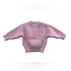 Spearmint Love Size 0-6 Months Pink Mini Chunky Oversized Knit Wool Sweater