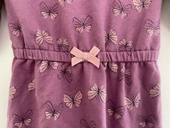 Carter’s Baby Girls Butterfly Cinched Waist Snap Long Sleeve 1-Piece Purple 6-9M