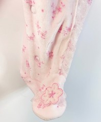 absorba Baby Footie Florial Print Pink Velour Winter Fall Spring 3 Month New