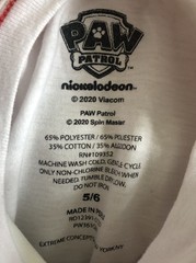Nickelodeon Paw Patrol T-Shirt White Large Graphic Size 5/6