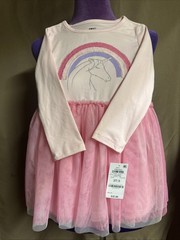 Epic Threads Dress Size 3t Pink Unicorn Long Sleeve Girls