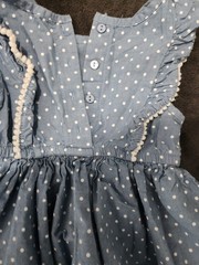 Cherokee Girls blue and white 3T Polka Dot Sleeveless Ruffle Dress Spring Summer