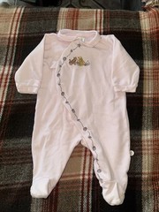 Vintage Classic Pooh Girls Girly Pale Pink Sleeper Size6 Months Piglet Tigger