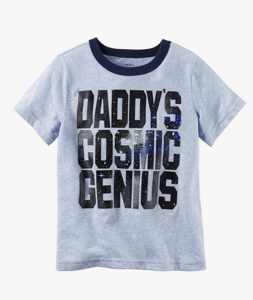Carter’s Boy S/S “Daddy’s Cosmic Genius” Graphic Tee; Blue (6M