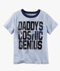 Carter’s Boy S/S “Daddy’s Cosmic Genius” Graphic Tee; Blue (6M