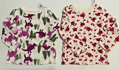 OLD NAVY 18-24 MONTH FLORAL DINOSAURS GIRLS LONG SLEEVE THERMAL TOPS X 2