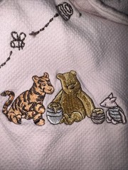 Vintage Classic Pooh Girls Girly Pale Pink Sleeper Size6 Months Piglet Tigger