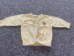 Unbranded Girls Yellow Knit Bee Cardigan 12M