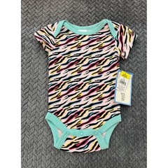 Cutie Pie Baby Girls Multi-Color Zebra Print Bodysuit 0-3M Pink Blue Yellow NWT