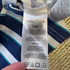 NAUTICA Baby Boys Green Blue White Preppy 2-Piece Matching Summer Outfit NWT 18M