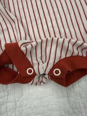 Pret-a-Mousse Baseball Slugger Striped Cotton Knit Bodysuit, Snap, 9mo