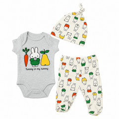 Miffy Baby Boys’ 3-Piece Footie Pant Set With Hat Size NB 3M 6M 9M