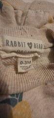 Baby Girls Lot Of 3 Rabbit + Bear 100% Cotton Outfits Size 0-3 Months