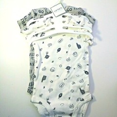 2 CARTERS Baby Boy 3 Month One Piece Snap Shortsleeve Bodysuit Blue Gray Sport
