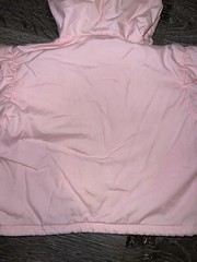 VTG 90s Windbreaker Jacket Pastel Pink Zip Hood Lined Buttons Bow Skate Girl 2T