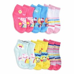 6 Pairs Peppa Pig Baby Toddler Girl Safety Toes Socks With Lining Sz 2T-4T (S2)