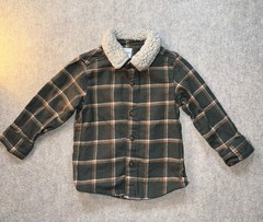 Carters Boys Long Sleeve Plans Button Up Green Fleece Collar Size 18 Months