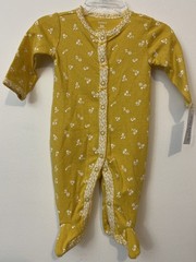 Carters Infant Girls 3 Mo Yellow Floral Snap-Button Cotton Jumpsuit NWT! A1582