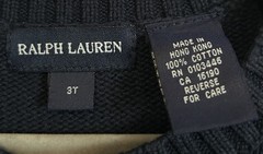 Vintage Ralph Lauren American Flag Sweater Toddler 3T Navy USA Cotton Preppy