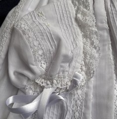 NWT Vintage Heirloom Dolce Goccia Designer Christening Gown & Bonnet Set 3 mths