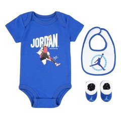 NWOT Baby Air Jordan – Blue Bodysuit, Bib and Booties 3-PC Box Set 6-12M 12M