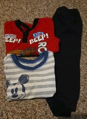 24 Month Disney Baby Lot (3 Pieces) Mickey Shirt, Cars Tow Mater Shirt and Pant